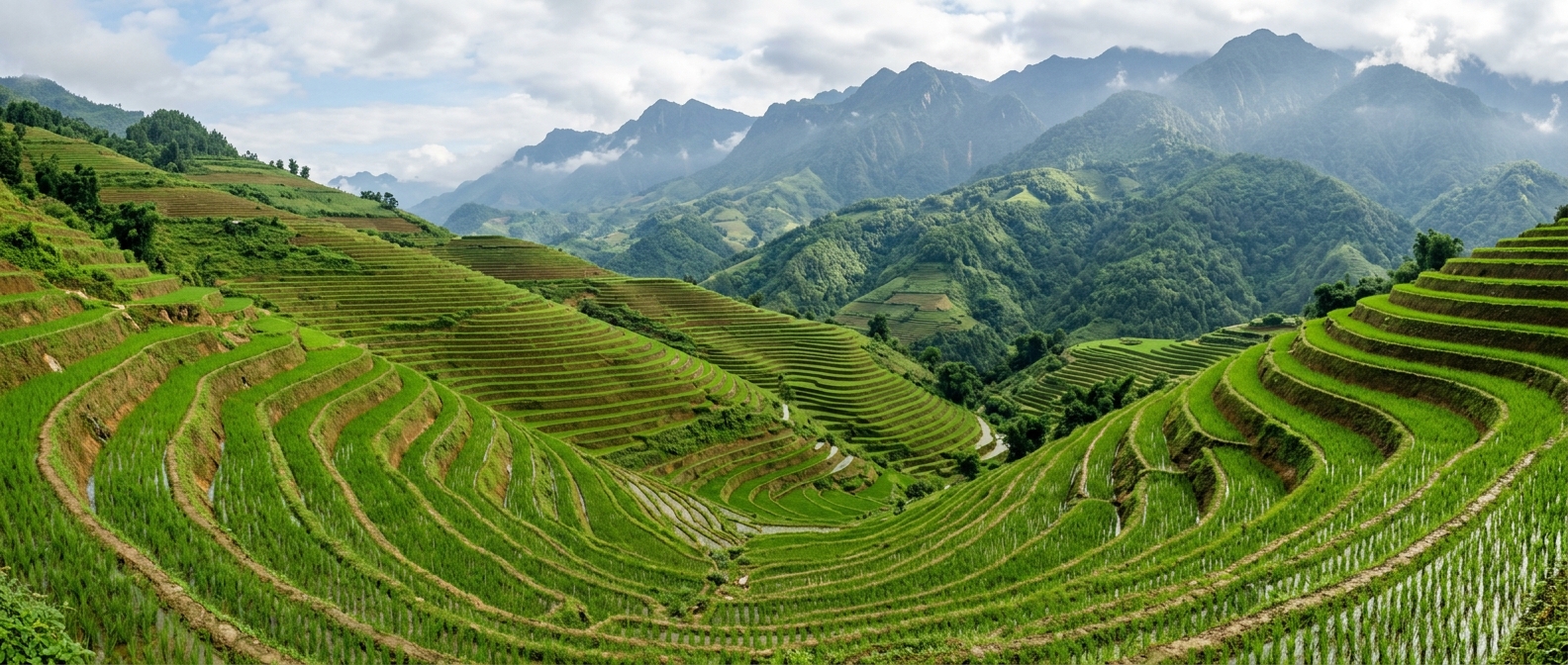 Rural rice terraces in northern Vietnam, a Japanese encephalitis risk area for travellers