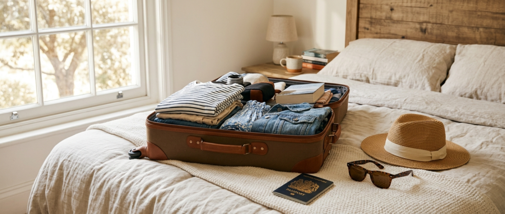 Packing a suitcase for a trip abroad after travel vaccinations near Bromley