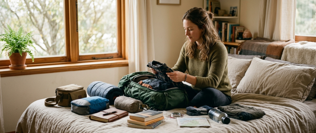 Packing a rucksack for a trip, planning rabies vaccine cost before travel